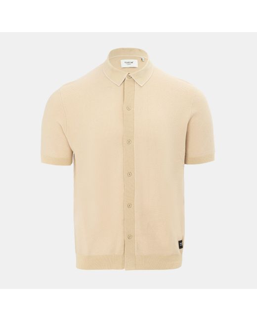 Firetrap Natural Short Sleeve Knit Polo Shirts Cardigan for men