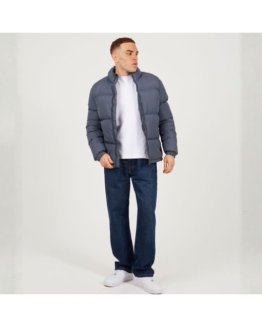 Brave Soul Blue Padded Puffer Jacket With Zip Pockets for men