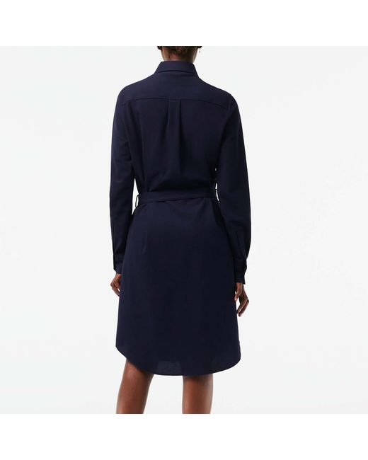 Lacoste Blue Adjustable Cotton Piqué Polo Dress