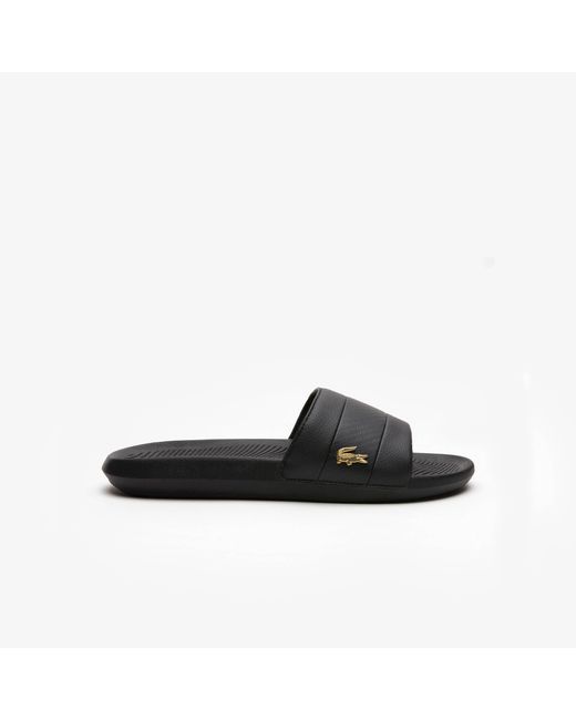 Lacoste Black Serve Metal Slides for men