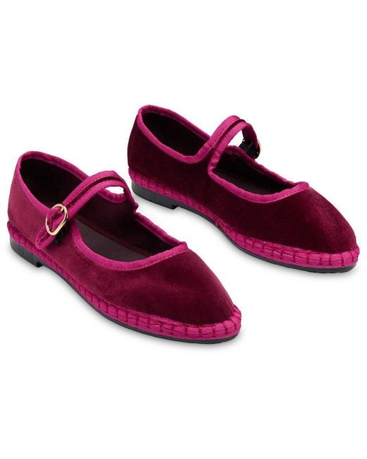 Flabelus Purple Velvet Mary Jane