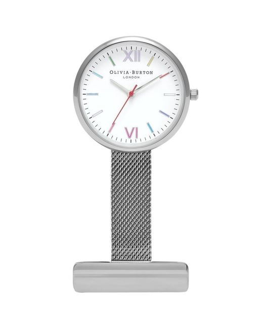 Olivia Burton White Classics Stainless Steel Fashion Analogue Quartz Watch