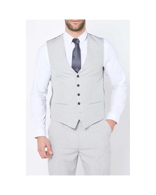Studio White Regular Fit Suit Waistcoat for men
