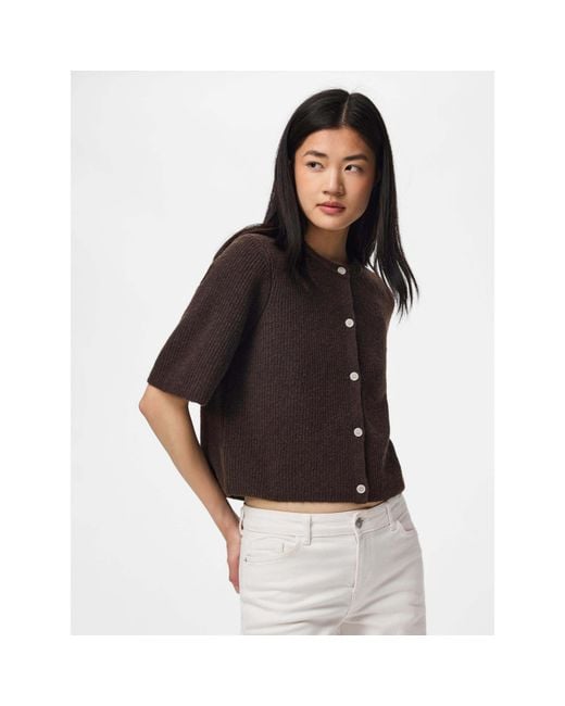 Pieces Brown Ss O-Neck Knt Ld63