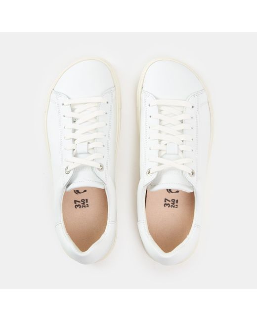 Birkenstock White Leather Low-Top Trainers