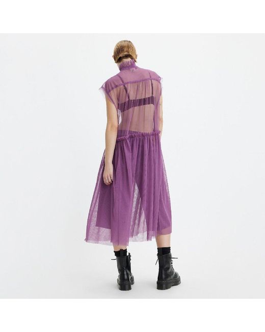 Levi's Purple Levi's Radical Mock Neck Sleeveless Midi Dress