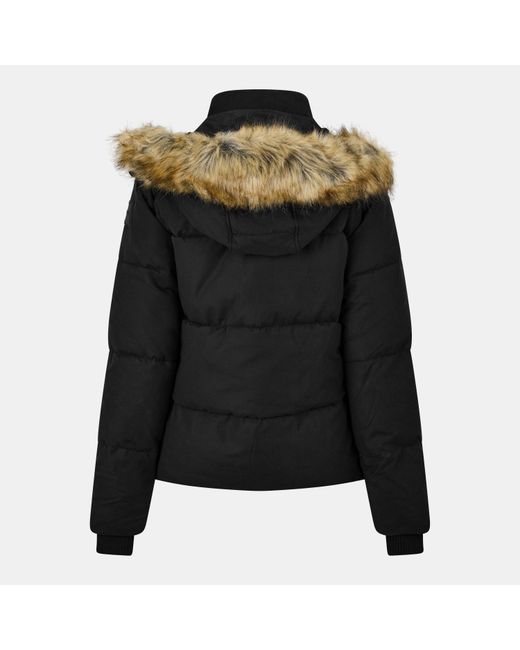 Jack Wills Black Riley Puffer Jacket