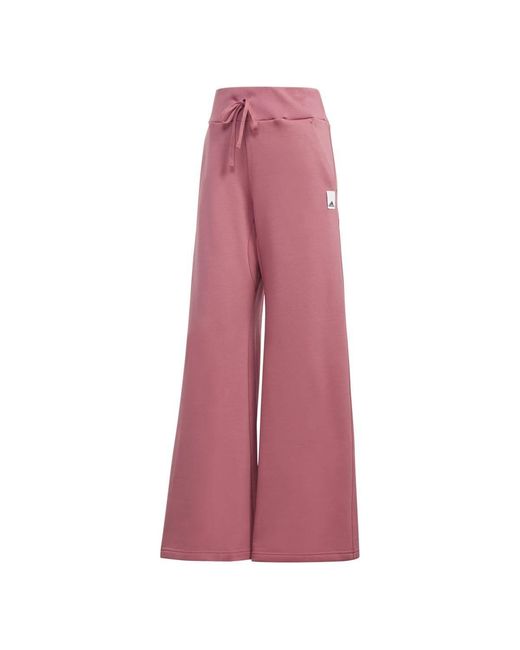 Adidas Pink Lounge Fleece Wide Joggers