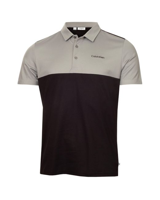 Calvin Klein Black Jc Block Short Sleeve Performance Polo Shirt for men