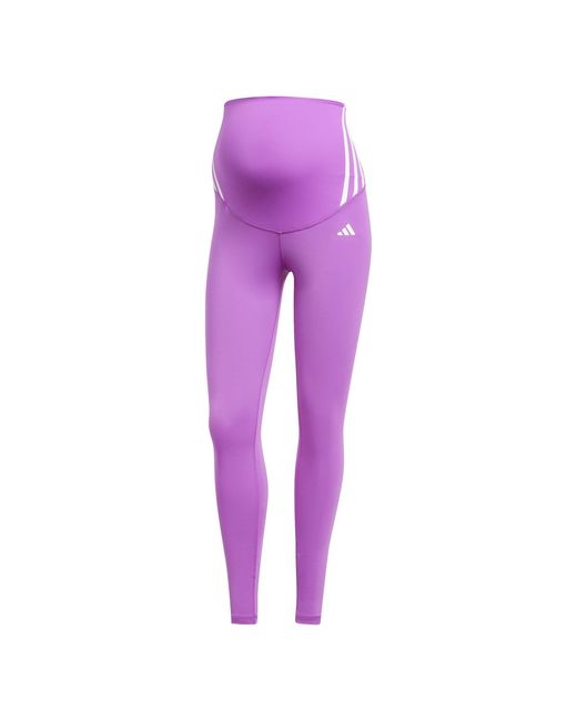 Adidas Purple Optime Essentials Full-Length Leggings (Maternity)