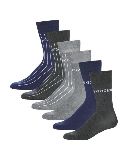 DKNY Blue 6 Pack Socks Jay for men