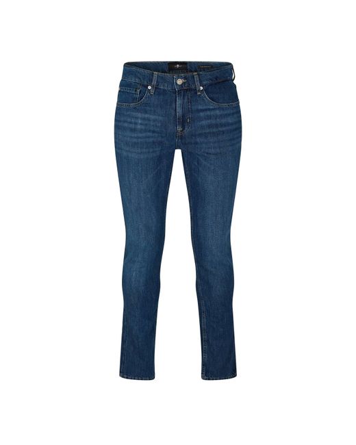 7 For All Mankind Blue Straight Leg Jeans for men