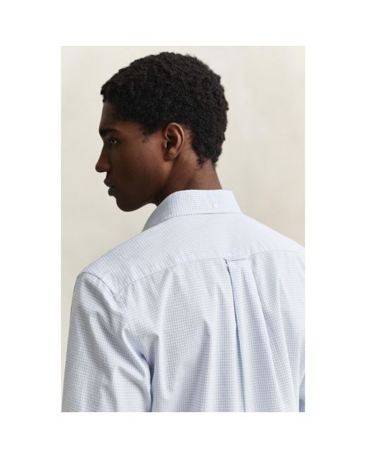 Gant White Gingham Long Sleeve Patterned Shirt for men