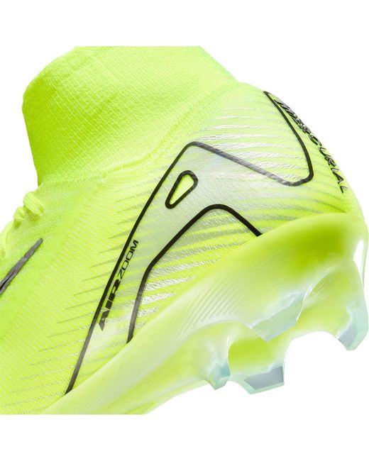Nike Yellow Mercurial Superfly 10 Elite Firm Ground Boots for men