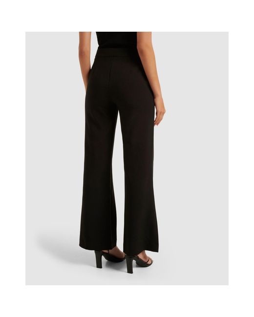 Forever New Black Megan Button Wide Leg Pant