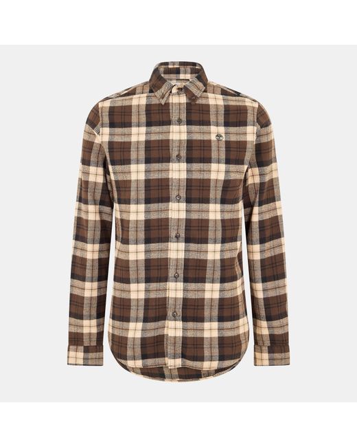 Timberland Brown Long-Sleeve Check Patterned Shirt for men