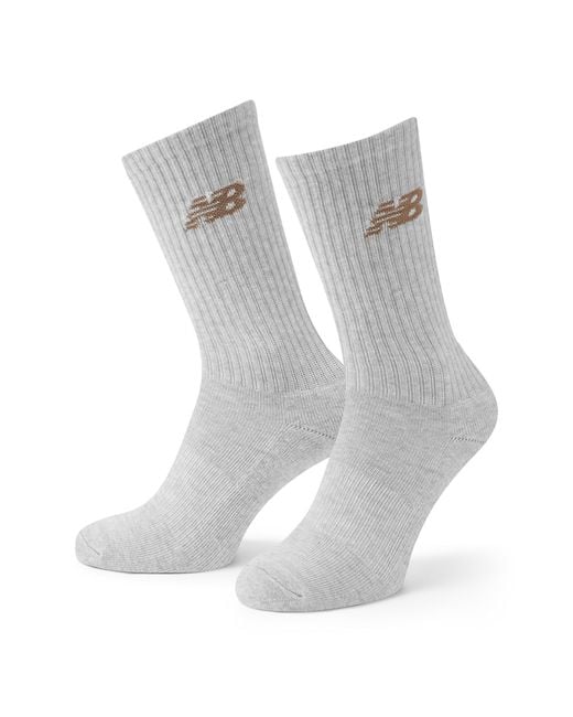 New Balance White Everyday Crew Socks 3-Pack Adults