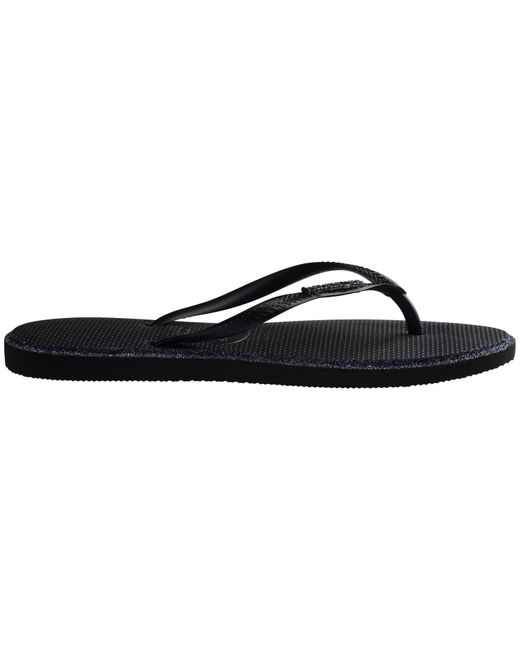 Havaianas Black Slim Point Glitter Flip Flops