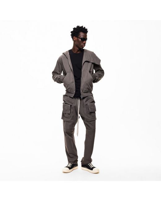 Rick Owens Gray Mountain Zip Hoodie for men