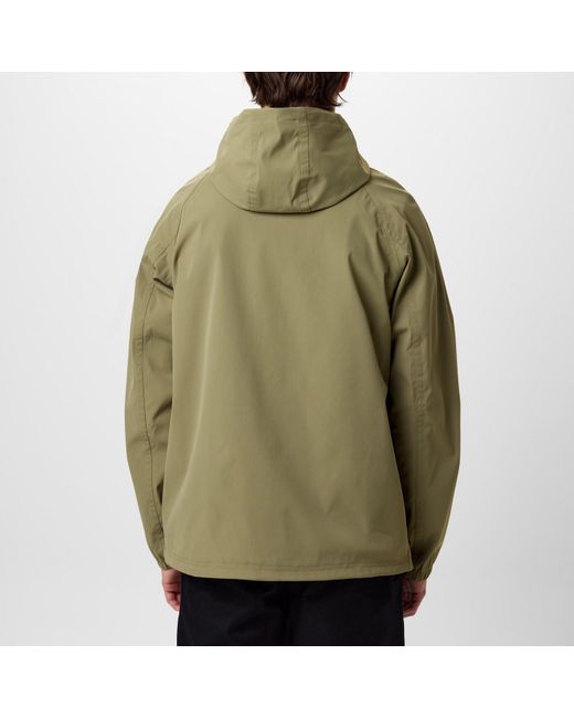 Dickies Green Ronan Water Resistant Hooded Long Sleeve Rain Anorak for men