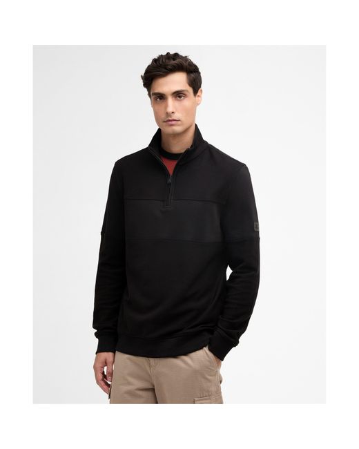 Barbour Black Kaspian Half-Zip Sweatshirt for men