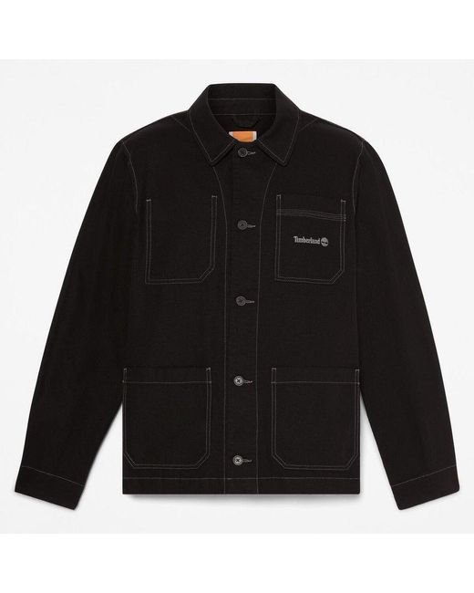 Timberland Black Timb Chore Canvas Overshirt for men