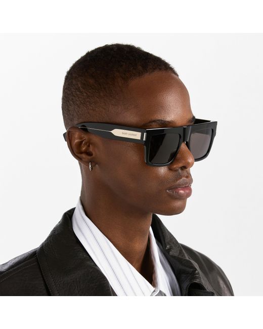 Saint Laurent Black Sl 572 Square Frame Sunglasses for men