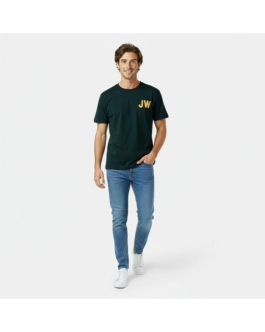 Jack Wills Green Felt Applique T-Shirt for men