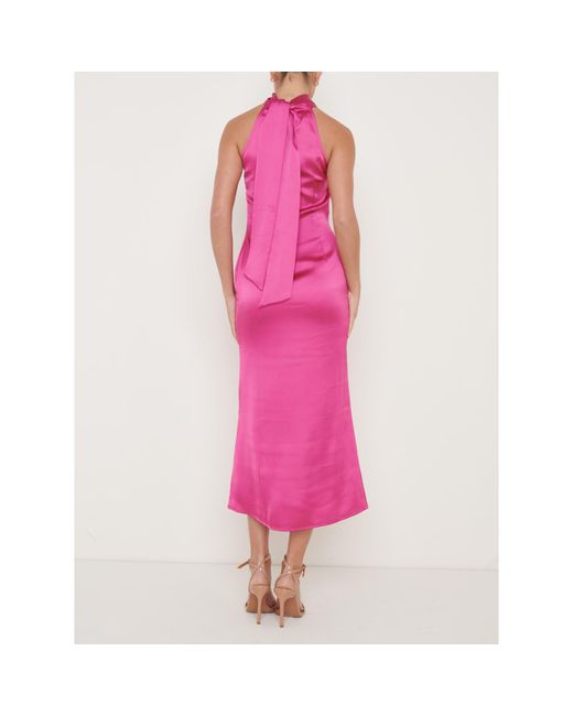 Pretty Lavish Pink Tie Detail Slinky Dress