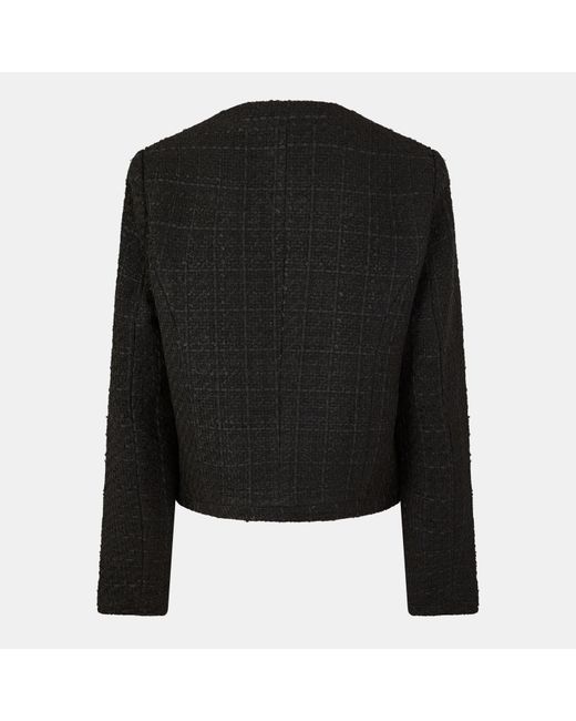 Ted Baker Black Rose Button Cropped Hybrid Jacket