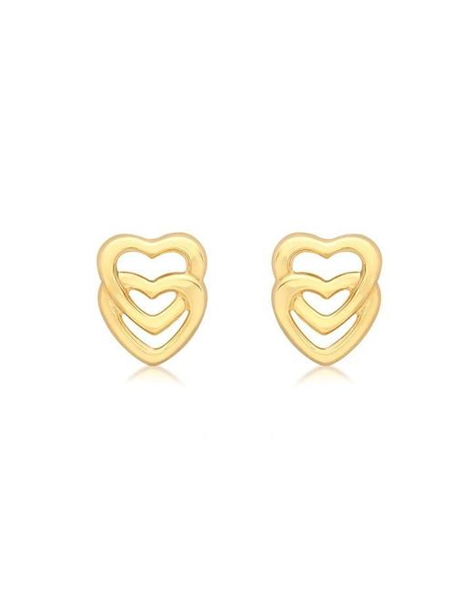 Be You Metallic 9ct Entwined-hearts Stud