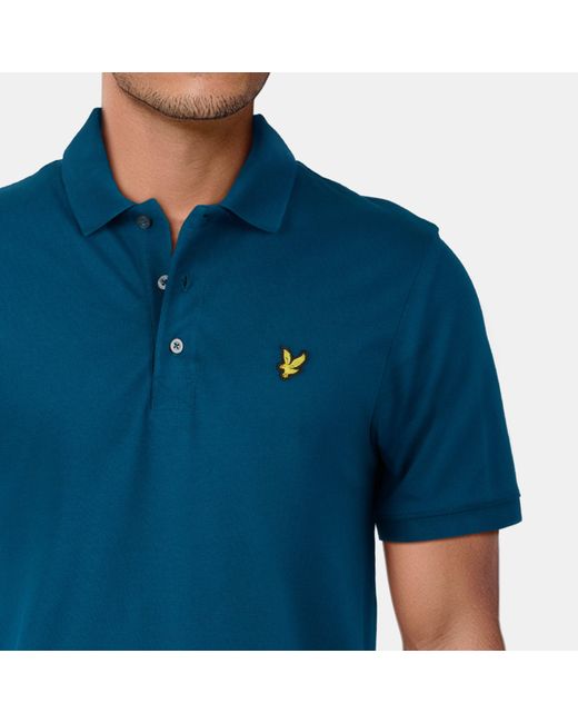 Lyle & Scott Blue Basic Short Sleeve Polo Shirt for men