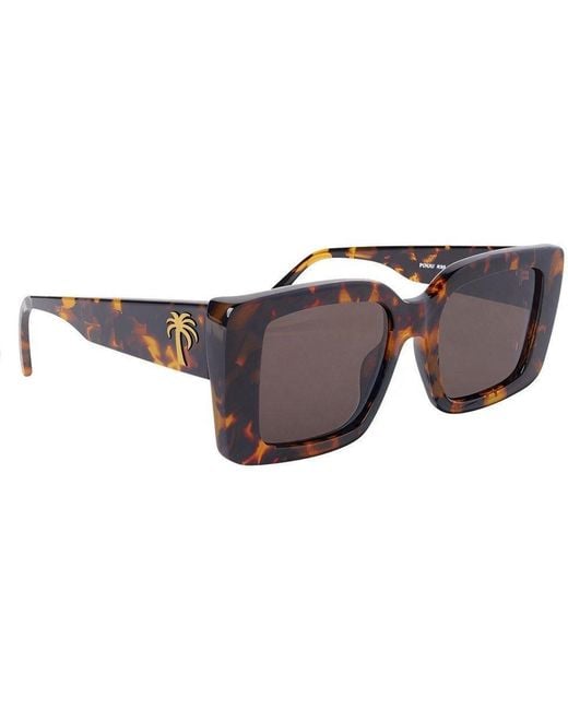 Palm Angels Brown Dorris Rectangle Sunglasses for men