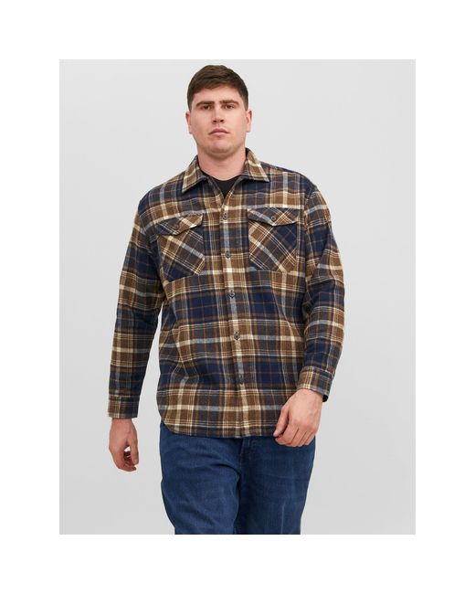 Jack & Jones Blue Eddie Overshirt Plus Size for men