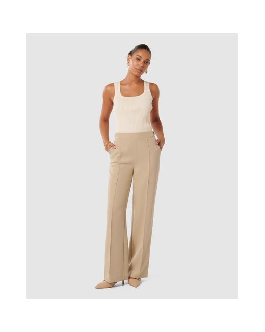 Forever New Natural Mila D-Ring Wide Leg Pants