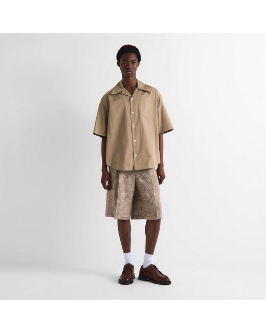 AMI Natural Camp Collar Short Sleeve Plain Shirt for men