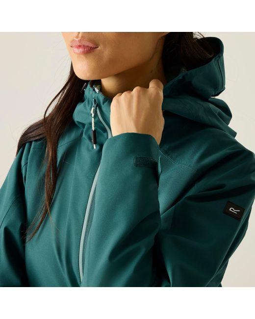 Regatta Green Birchdale Ii Waterproof Hooded Long Sleeve Jacket
