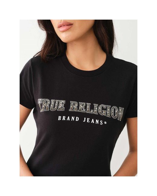 True Religion White Slim Crew Neck Logo T-Shirt