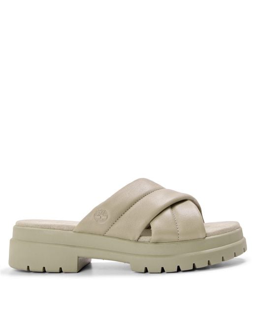 Timberland White London Vibe Slide Sandal Light Taup