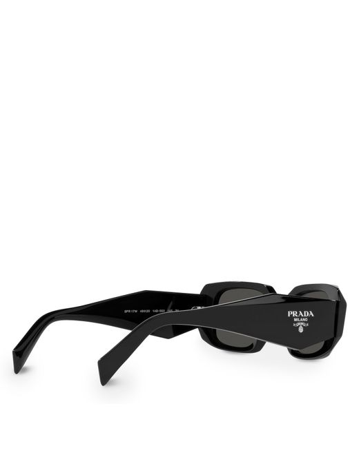 Prada Black 0Pr 17Ws Rectangular Sunglasses