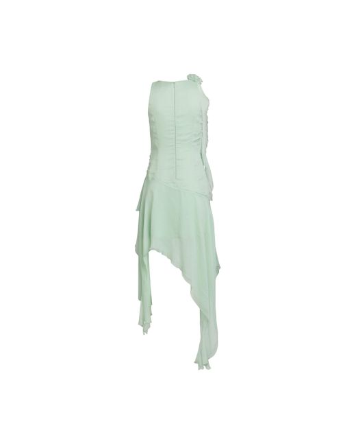 Bardot Green Ivana Georgette High Neck Low Mini Dress