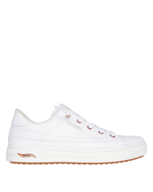 Skechers White Arch Fit Arcade-Meet Ya There Canvas Trainers