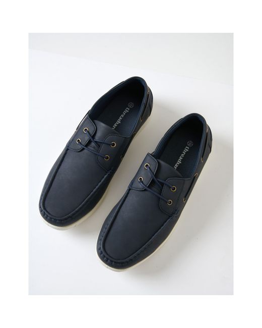 Threadbare Blue Archery Boat Shoes for men