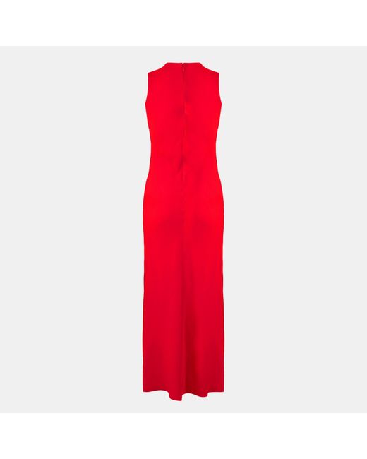 AMI Red Long Fluid Maxi Dress
