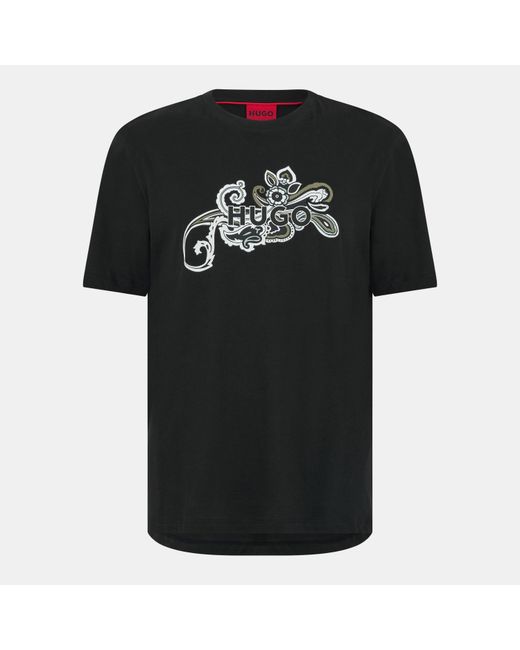 HUGO Black Durable T-Shirt for men