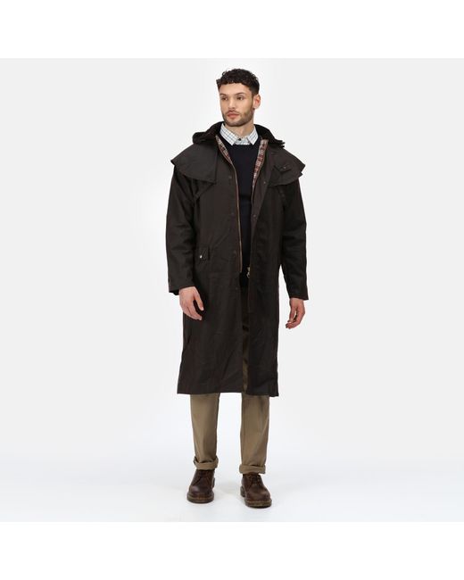 Regatta Black Cranbrook Wax Cotton Riding Quilted Jacket for men