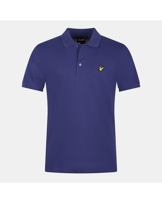Lyle & Scott Blue Basic Short Sleeve Polo Shirt for men
