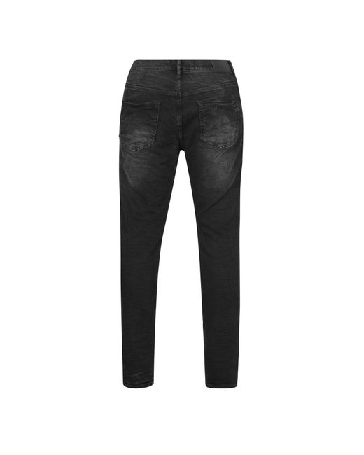 Purple Brand Black Mid Rise Distressed Jeans for men