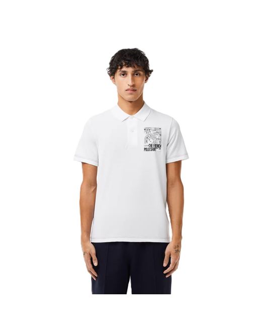 Lacoste White Short-Sleeve Polo Shirt for men