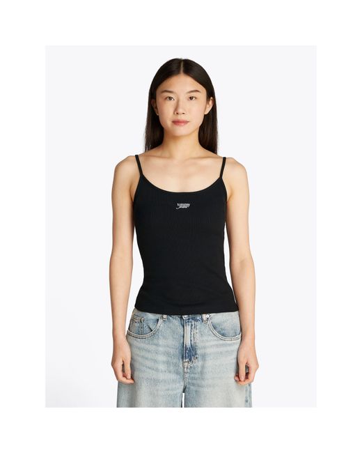 Tommy Hilfiger Black Script Strappy Cami Top